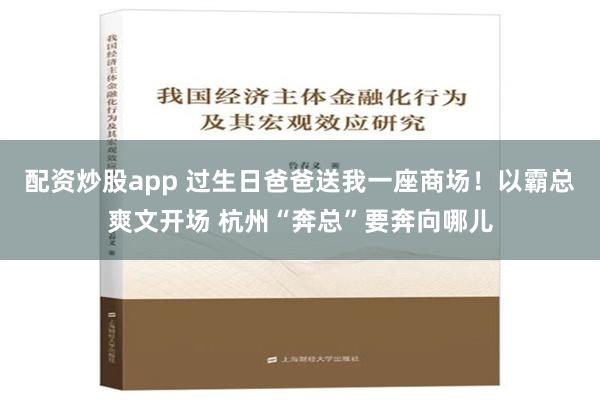 配资炒股app 过生日爸爸送我一座商场！以霸总爽文开场 杭州“奔总”要奔向哪儿