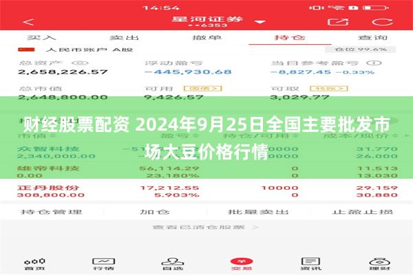 财经股票配资 2024年9月25日全国主要批发市场大豆价格行情