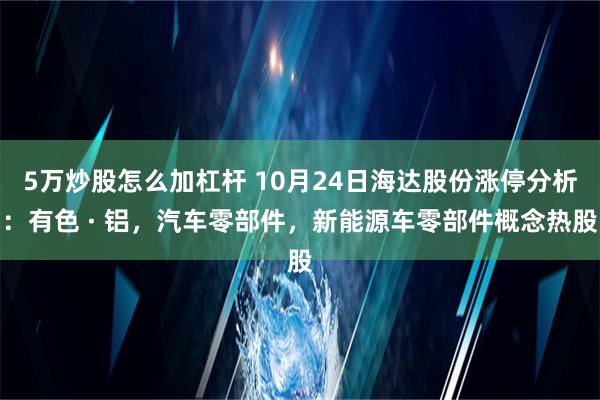 5万炒股怎么加杠杆 10月24日海达股份涨停分析：有色 · 铝，汽车零部件，新能源车零部件概念热股