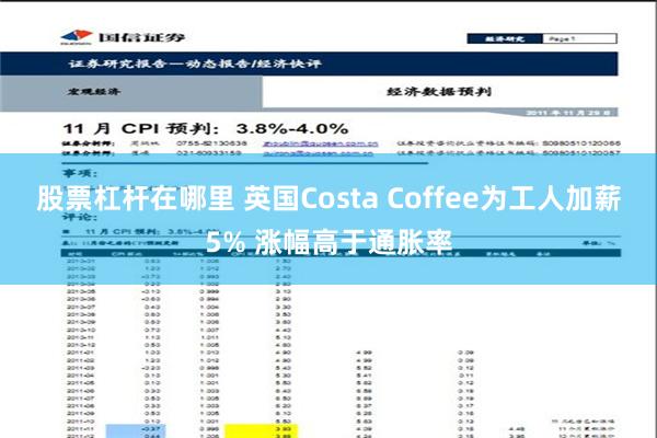 股票杠杆在哪里 英国Costa Coffee为工人加薪5% 涨幅高于通胀率